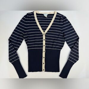 Urchin by Mark Eisen Women's Cardigan Size SM 85% Silk 15% Cashmere Striped Y2K